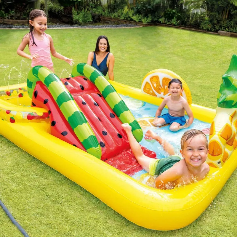 Pripučiamas vaikiškas baseinas Intex 57158NP Vaisiai 244 x 191 x 91 cm Žaidimų aikštelė