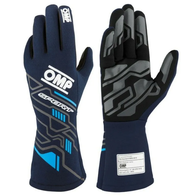 Karting Gloves OMP MY2025 Mėlyna Tamsiai mėlyna FIA 8856-2018