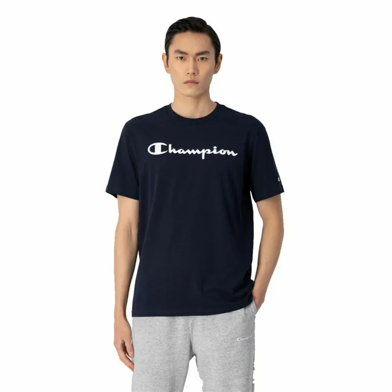 Vyriški marškinėliai su trumpomis rankovėmis Champion Crewneck Mėlyna