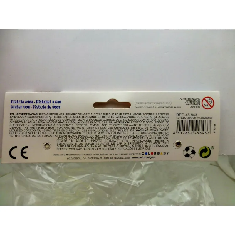 Vandens pistoletas Colorbaby 40 x 13,5 x 4,8 cm (12 vnt.)