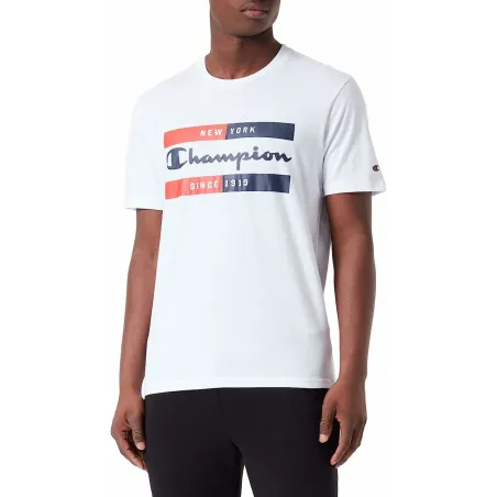 Vyriški marškinėliai su trumpomis rankovėmis Champion Crewneck Balta