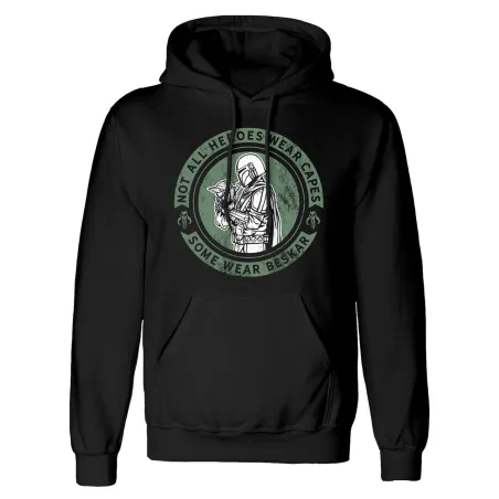 Vyriškas džemperis su gobtuvu The Mandalorian Wear Beskar Juoda