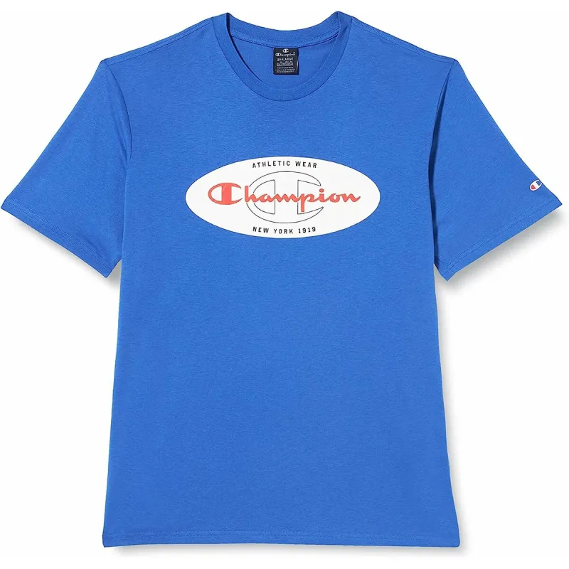 Vyriški marškinėliai su trumpomis rankovėmis Champion Crewneck Mėlyna