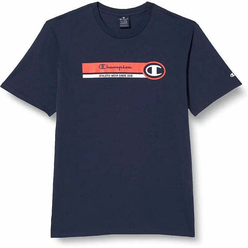 Vyriški marškinėliai su trumpomis rankovėmis Champion Crewneck Mėlyna