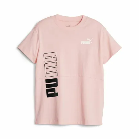 Vaikiška Marškinėliai su trumpomis rankovėmis Puma Power Colorblock Lašišos raudonumo spalva