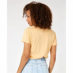 Sieviešu Krekls ar Īsām Piedurknēm Rip Curl Re-Entry Crew Neck Bēšs