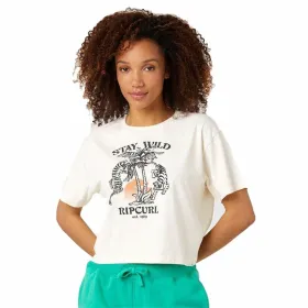 Sieviešu Krekls ar Īsām Piedurknēm Rip Curl Stay Wild Balts