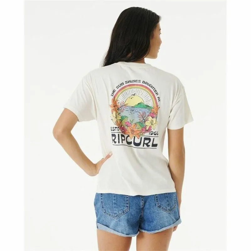 Sieviešu Krekls ar Īsām Piedurknēm Rip Curl Brighter Sun Relaxed Balts