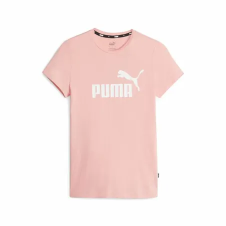 Sieviešu Krekls ar Īsām Piedurknēm Puma Ess Logo Gaiši Rozā