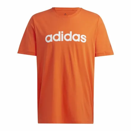 Футболка с коротким рукавом мужская Adidas Essentials Embroidered Linear Оранжевый