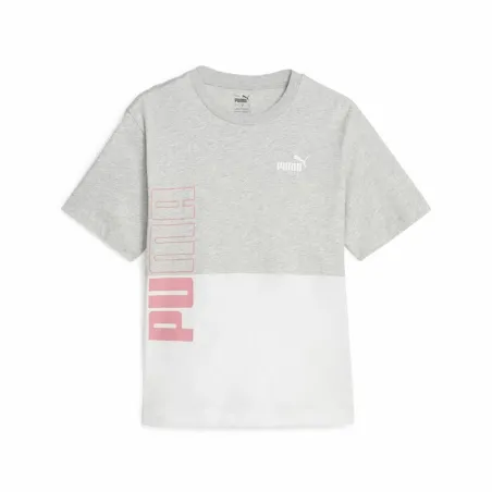 Moteriški marškinėliai su trumpomis rankovėmis Puma Power Colorblock Balta Pilka