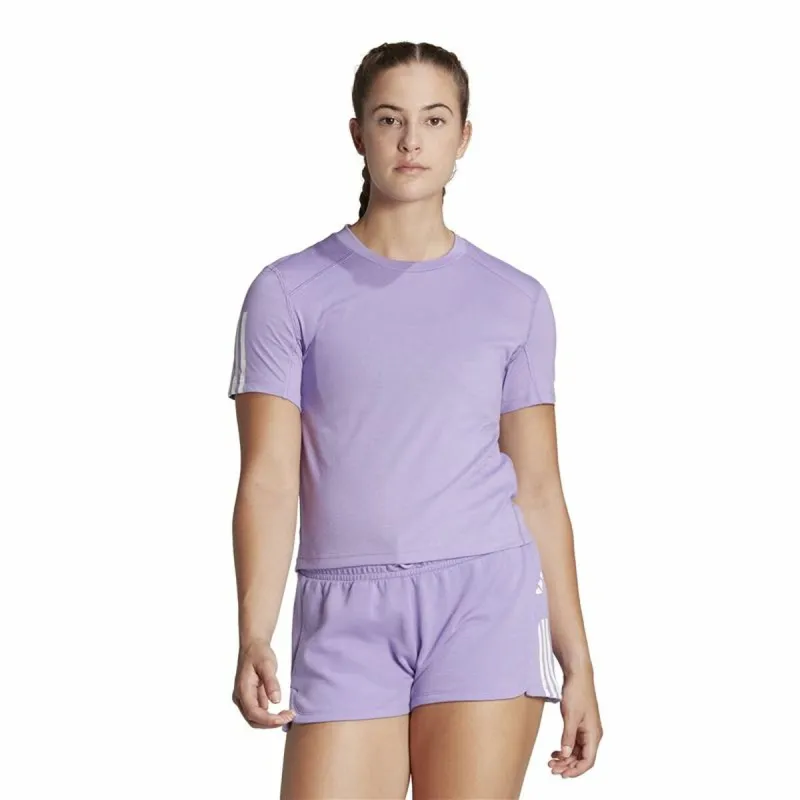 Moteriški marškinėliai su trumpomis rankovėmis Adidas Essentials Tamsiai violetinė Alyvinė