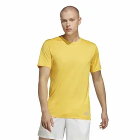 Vīriešu Krekls ar Īsām Piedurknēm Adidas Run It Dzeltens