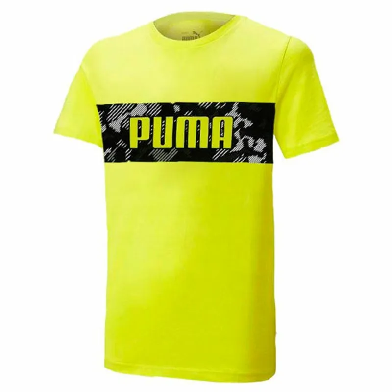 Vaikiška Marškinėliai su trumpomis rankovėmis Puma Active Sports Graphic Geltona
