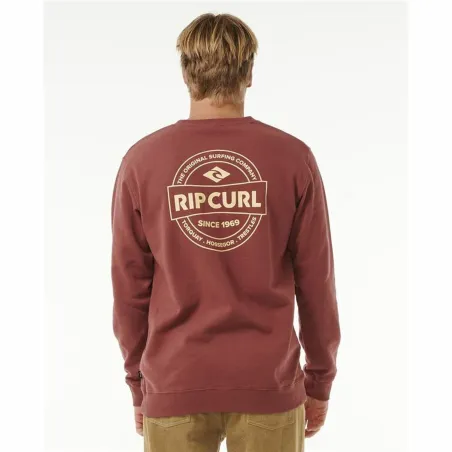 Miesten huputon collegepaita Rip Curl Stapler Crew Ruskea