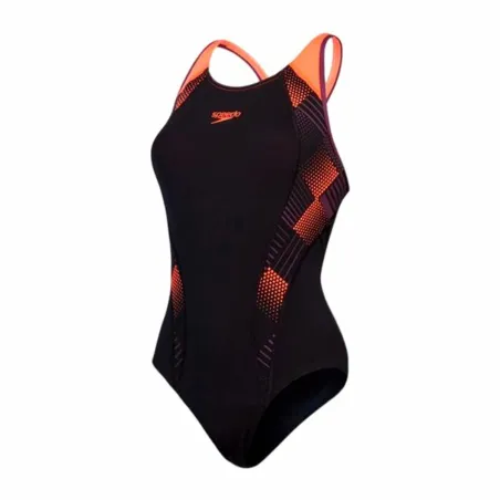 Naisten uimapuku Speedo Placement Laneback Musta