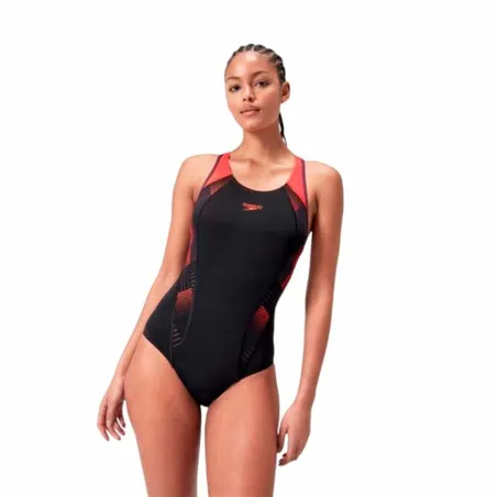 Naisten uimapuku Speedo Placement Laneback Musta