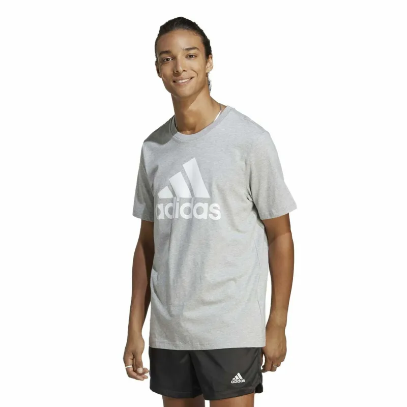Vyriški marškinėliai su trumpomis rankovėmis Adidas Essentials Single Big Logo Pilka Šviesiai pilka
