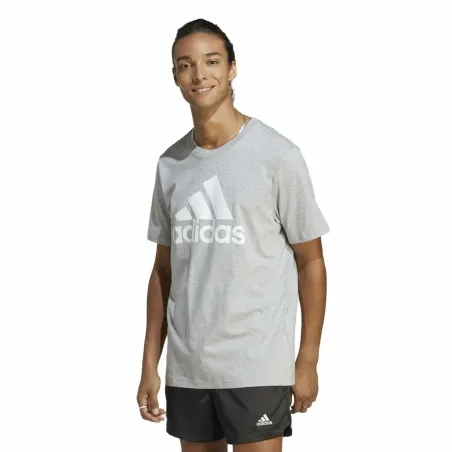 Vyriški marškinėliai su trumpomis rankovėmis Adidas Essentials Single Big Logo Pilka Šviesiai pilka
