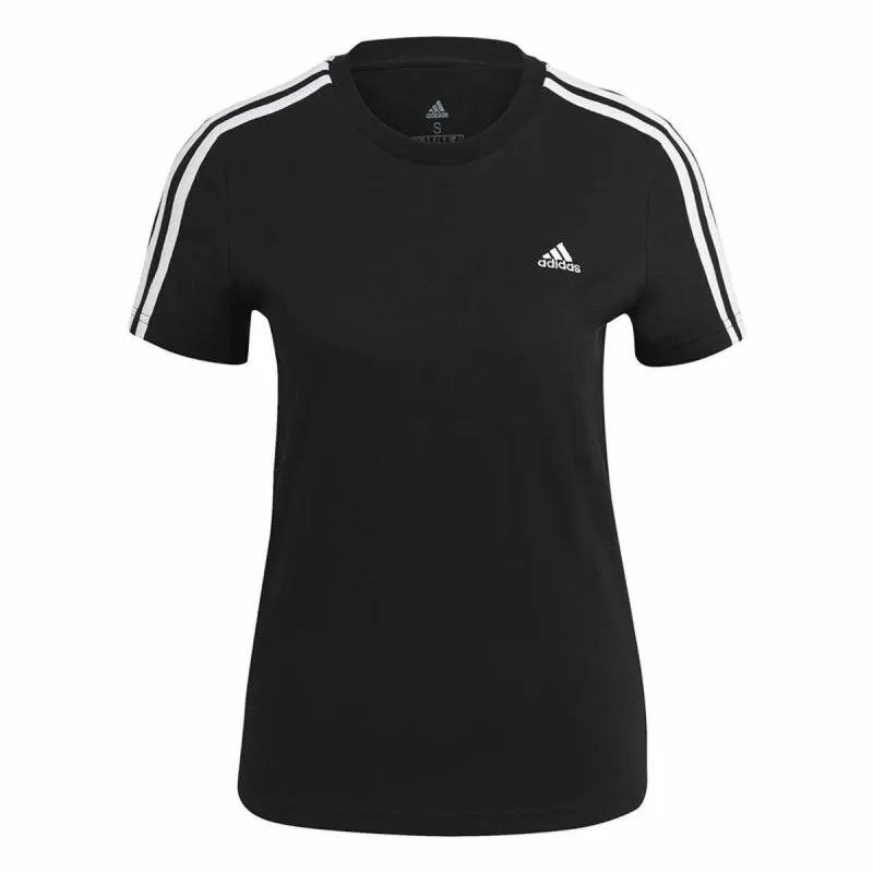 Moteriški marškinėliai su trumpomis rankovėmis Adidas 3S T Juoda