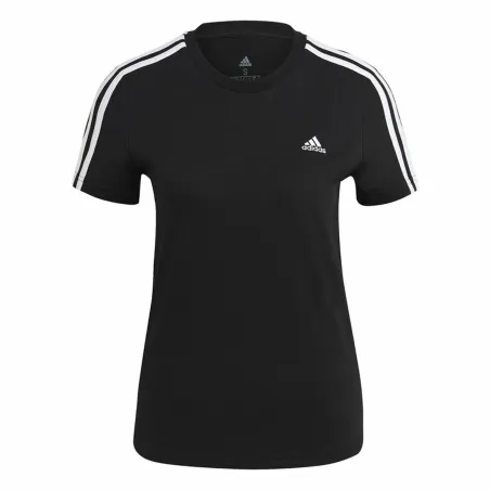 Moteriški marškinėliai su trumpomis rankovėmis Adidas 3S T Juoda