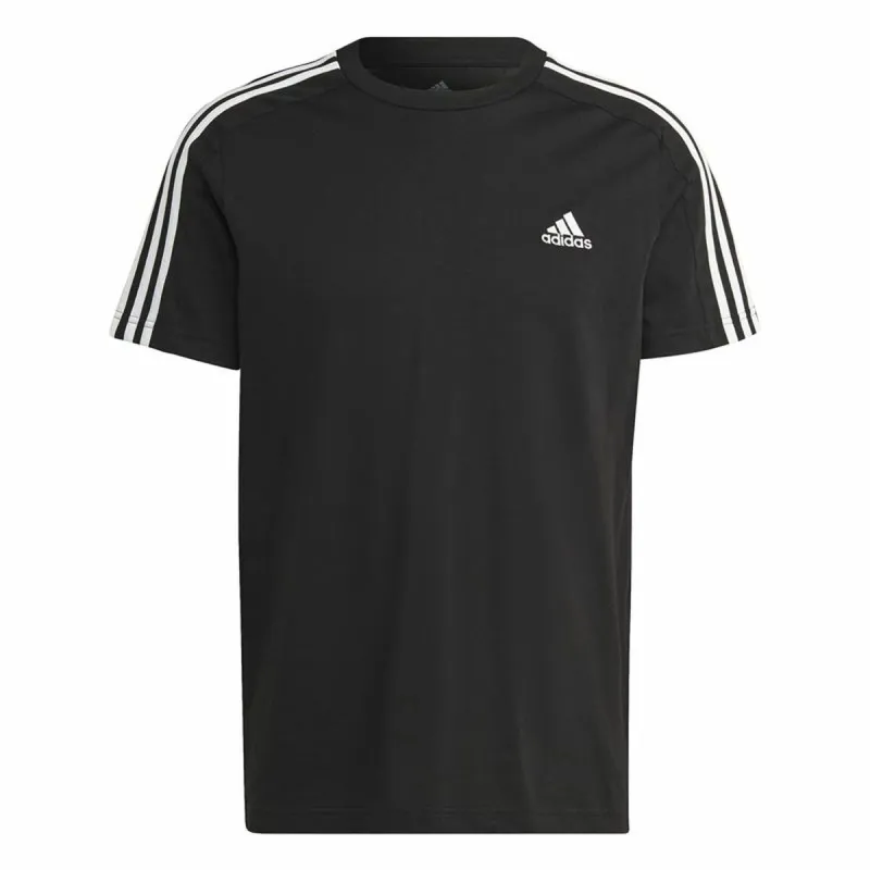 Vyriški marškinėliai su trumpomis rankovėmis Adidas Essentials Single 3 Bandas Juoda