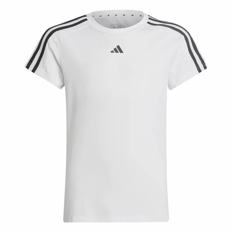 Uniseksiniai marškinėliai su trumpomis rankovėmis Adidas Training Essentials 3S Balta