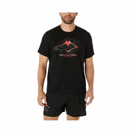 Vyriški marškinėliai su trumpomis rankovėmis Asics Fujitrail Logo Ss Top Juoda
