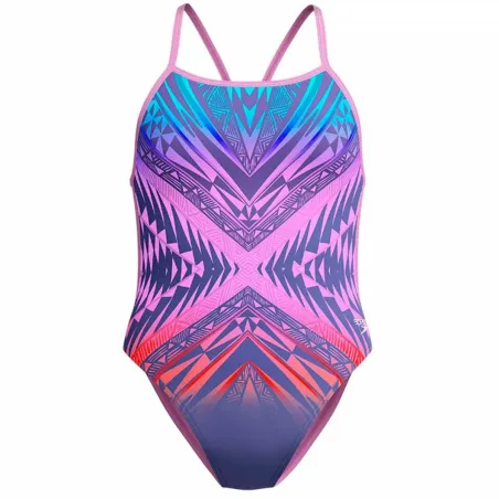 Naisten uimapuku Speedo Digital Vback Monivärinen Pinkki