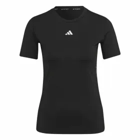 Sieviešu Krekls ar Īsām Piedurknēm Adidas Techfit Melns
