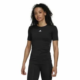 Sieviešu Krekls ar Īsām Piedurknēm Adidas Techfit Melns