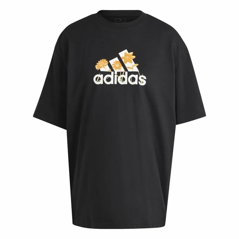 Moteriški marškinėliai su trumpomis rankovėmis Adidas Flower Pack Bos Juoda