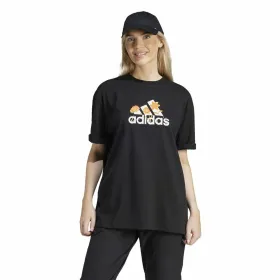 Футболка с коротким рукавом женская Adidas Flower Pack Bos Чёрный