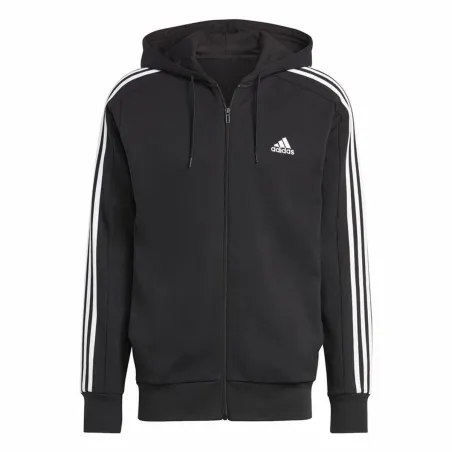 Толстовка с капюшоном мужская Adidas Essentials French Terry 3 bandas Чёрный