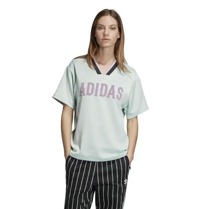 Moteriški marškinėliai su trumpomis rankovėmis Adidas Originals Boyfriend Akvamarinas