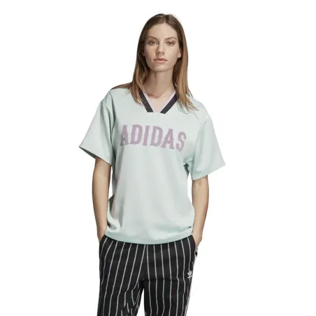 Moteriški marškinėliai su trumpomis rankovėmis Adidas Originals Boyfriend Akvamarinas