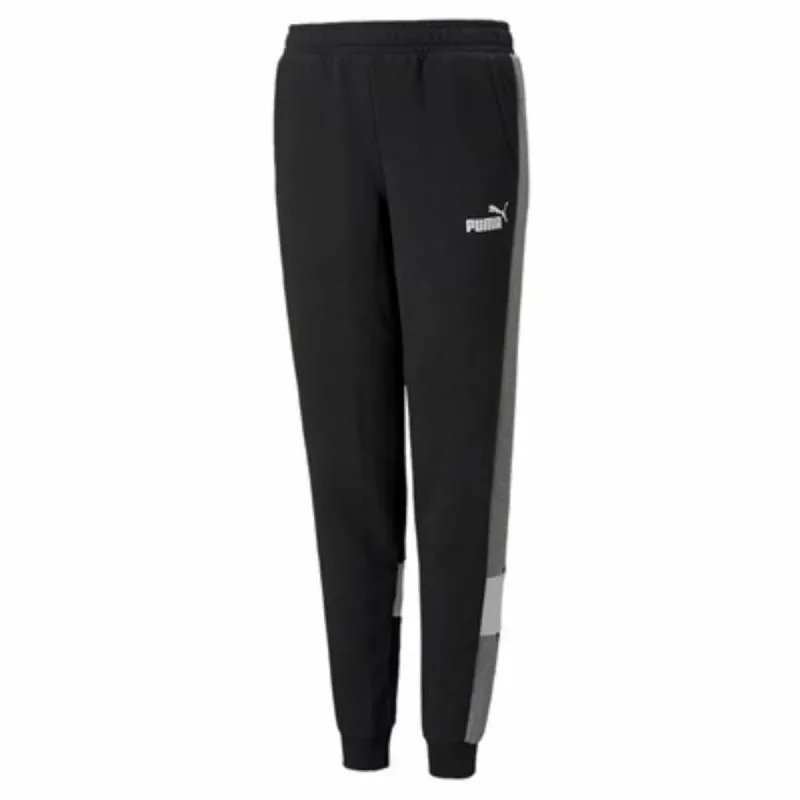 Sportinės kelnės vaikams Puma Essentials+ Colorblock K Juoda