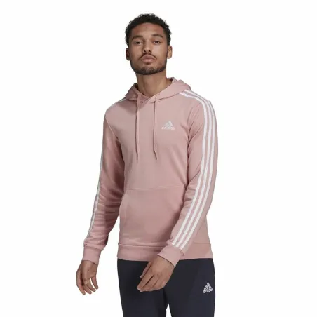 Vyriškas džemperis su gobtuvu Adidas Essentials Wonder Mauve 3 Stripes Rožinė