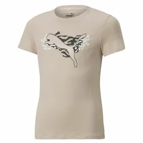 Детский Футболка с коротким рукавом Puma Бежевый