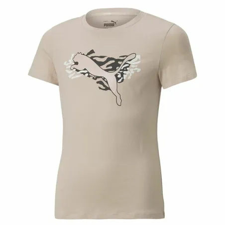 Детский Футболка с коротким рукавом Puma Бежевый
