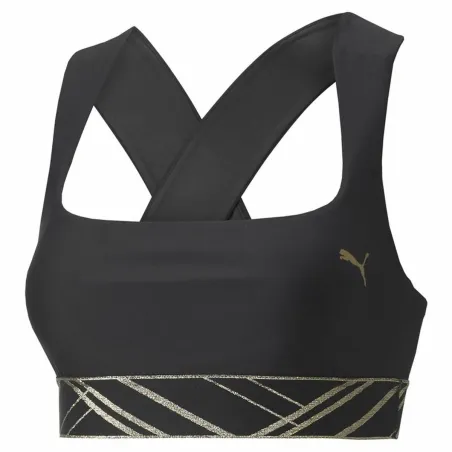 Спортивный бюстгальтер Puma Mid Impact Deco Glam Чёрный