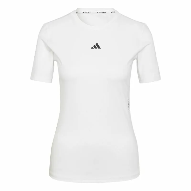 Sieviešu Krekls ar Īsām Piedurknēm Adidas Techfit Training Balts