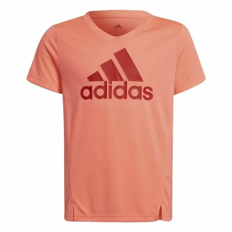 Vaikiška Marškinėliai su trumpomis rankovėmis Adidas Lašišos raudonumo spalva