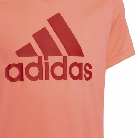 Vaikiška Marškinėliai su trumpomis rankovėmis Adidas Lašišos raudonumo spalva