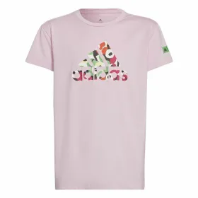 Детский Футболка с коротким рукавом Adidas x Marimekko Розовый