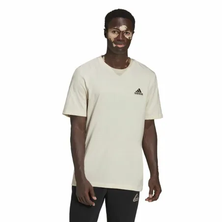 Vīriešu Krekls ar Īsām Piedurknēm Adidas Essentials Feelcomfy Bēšs