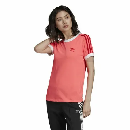 Moteriški marškinėliai su trumpomis rankovėmis Adidas 3 Stripes Lašišos raudonumo spalva
