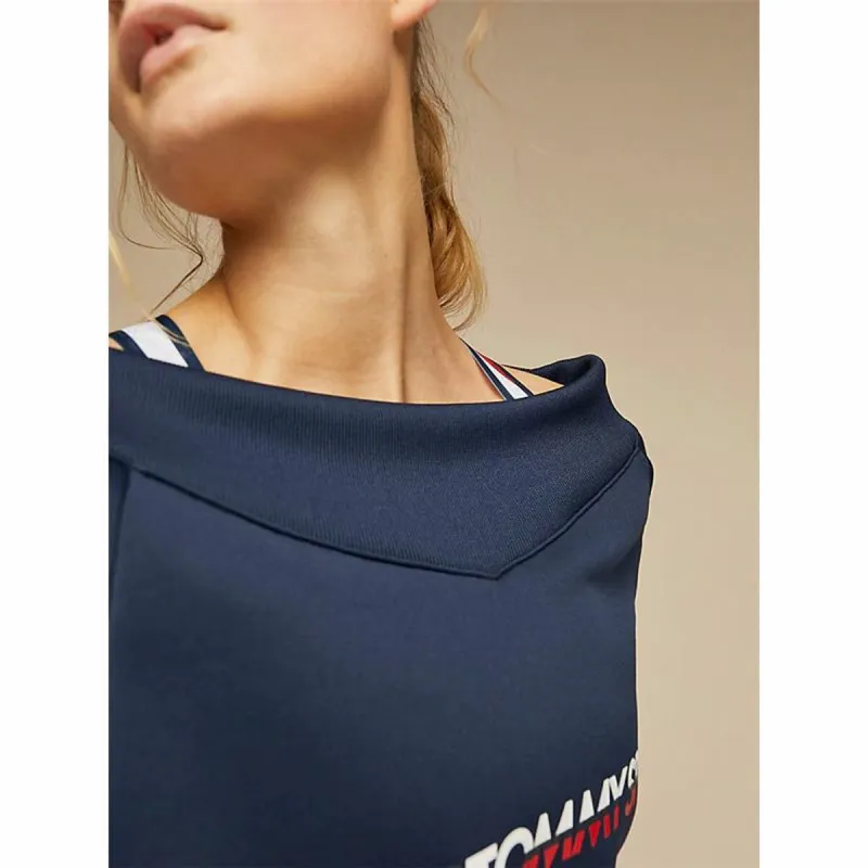 Moteriškasdžemperis be gobtuvo Tommy Hilfiger Crop V Neck Tamsiai mėlyna