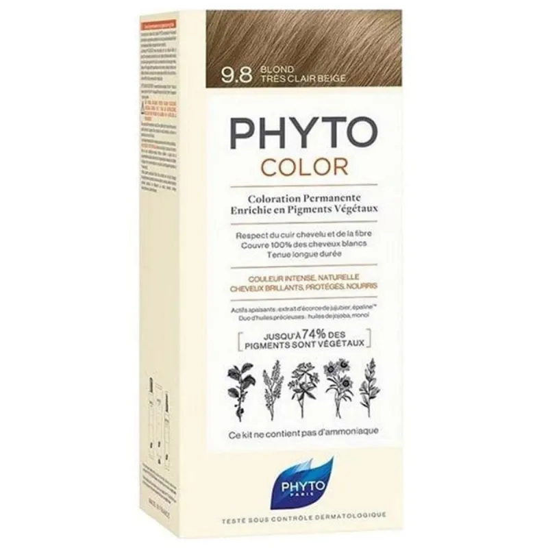 Nuolatinės spalvos dažymo Phyto Paris Phytocolor 9.8-rubio beige muy claro Nº 9.8-Rubio Beige Muy Claro