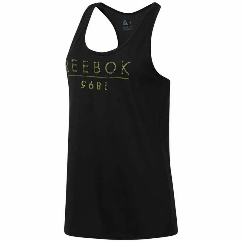 Moteriški marškinėliai be rankovių Reebok 1895 Race Juoda